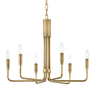 Mitzi Brigitte 6 Light 19 Inch Chandelier in Aged Brass