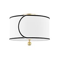 Mitzi Zara 2 Light Ceiling Light in Aged Brass