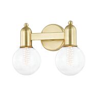 Mitzi Bryce 2 Light Bathroom Vanity Light in Aged Brass