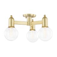 Mitzi Bryce 3 Light Ceiling Light in Aged Brass