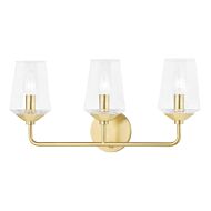 Mitzi Kayla 3 Light Bathroom Vanity Light in Aged Brass