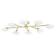 Mitzi Giselle 8 Light Ceiling Light in Aged Brass