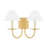 Lenore Two Light Wall Sconce in Aged Brass by Mitzi