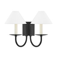 Lenore 2-Light Wall Sconce in Soft Black