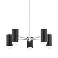 Kira Ten Light Chandelier in Polished NickelSoft Black by Mitzi