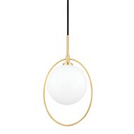 Babette LED Pendant in Aged Brass by Mitzi