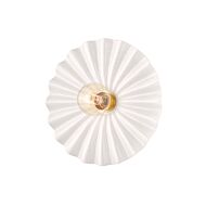 Tinsley One Light Flush Mount in Aged BrassCeramic Gloss Cream by Mitzi