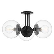 Meadow Three Light Semi Flush Mount in Old Bronze by Mitzi