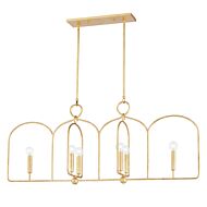 Mallory Six Light Linear in Gold Leaf by Mitzi