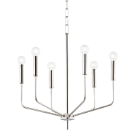 Bailey Six Light Chandelier in Polished Nickel by Mitzi