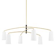 Evelyn Six Light Chandelier in Aged BrassSoft Black by Mitzi