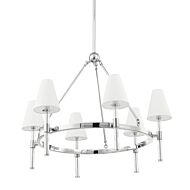 Janelle Six Light Chandelier in Polished Nickel by Mitzi