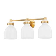 Elli Three Light Bath and Vanity in Aged Brass by Mitzi