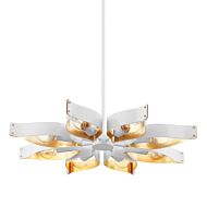 Nala Eight Light Chandelier in Soft WhiteGold Leaf by Mitzi