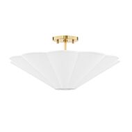 Alana Three Light Semi Flush Mount in Aged Brass by Mitzi