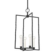 Adelaide Four Light Lantern in Textured Black by Mitzi