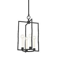 Adelaide Four Light Lantern in Textured Black by Mitzi