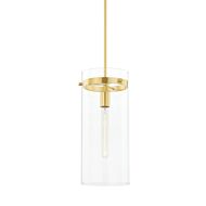 Haisley One Light Pendant in Aged Brass by Mitzi