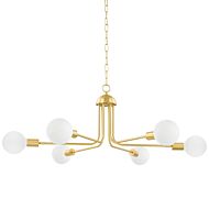 Blakely Six Light Chandelier in Aged Brass by Mitzi