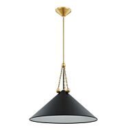 Kalea One Light Pendant in Aged BrassSoft Black by Mitzi