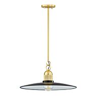 Leanna One Light Pendant in Aged BrassSoft Black by Mitzi