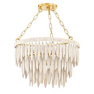 Tiffany One Light Pendant in Aged BrassTextured Cream by Mitzi