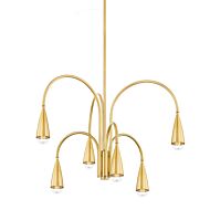 Jenica Six Light Chandelier in Aged Brass by Mitzi