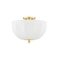 Meshelle One Light Flush Mount in Aged Brass by Mitzi