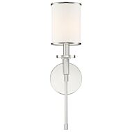 Crystorama Hatfield 19 Inch Wall Sconce in Polished Nickel with Crystal Accents Crystals