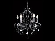 Onyx Ln 5-Light Chandelier in Black Crystal