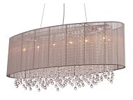 Beverly Dr 6-Light Chandelier in Taupe Silk String