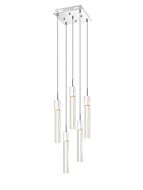 The Original Glacier Avenue Five Light Pendant in Polished Chrome by Avenue Lighting