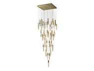 The Original Aspen 41 Light Flush Mount Pendant in Brushed Brass by Avenue Lighting