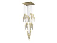 The Original Aspen 25 Light Flush Mount Pendant in Brushed Brass by Avenue Lighting