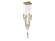 The Original Aspen 13 Light Flush MountPendant in Brushed Brass by Avenue Lighting