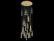 Encino 25-Light 2Flush Mount Pendant in Brushed Brass