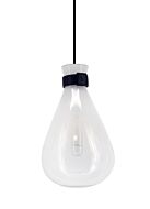 Del Mar 1-Light Pendant in White with Clear