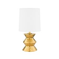 Zoe One Light Table Lamp in Aged Brass Ceramic Gold by Mitzi