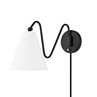 Onda One Light Wall Sconce in Soft Black by Mitzi