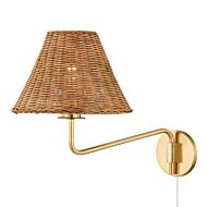 Issa One Light Wall Sconce in Aged Brass by Mitzi