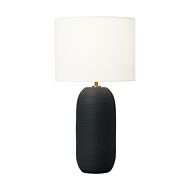 Fanny One Light Table Lamp in Rough Black Ceramic by Visual Comfort Studio