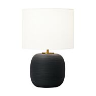 Fanny One Light Table Lamp in Rough Black Ceramic by Visual Comfort Studio