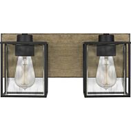 Holsten 2-Light Bathroom Vanity Light in Matte Black