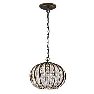 Olivia 1-Light Oil-Rubbed Bronze Crystal Globe Pendant 