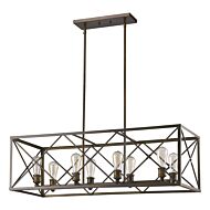 Brooklyn 8-Light Oil-Rubbed Bronze Island Pendant With Metal Framework Shade