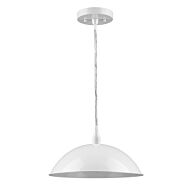 Layla 1-Light White Bowl Pendant 