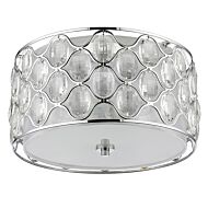 Isabella 3-Light Polished Nickel Flush Mount With Crystal Accents