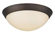 18-Watt Oil-Rubbed Bronze Integrated Led Flush Mount With Frosted Glass