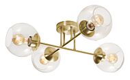 Jamie Four Light Flush Mount in Satin Brass by AFX Lighting