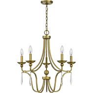 Quoizel Joules 5 Light 24 Inch Traditional Chandelier in Aged Brass